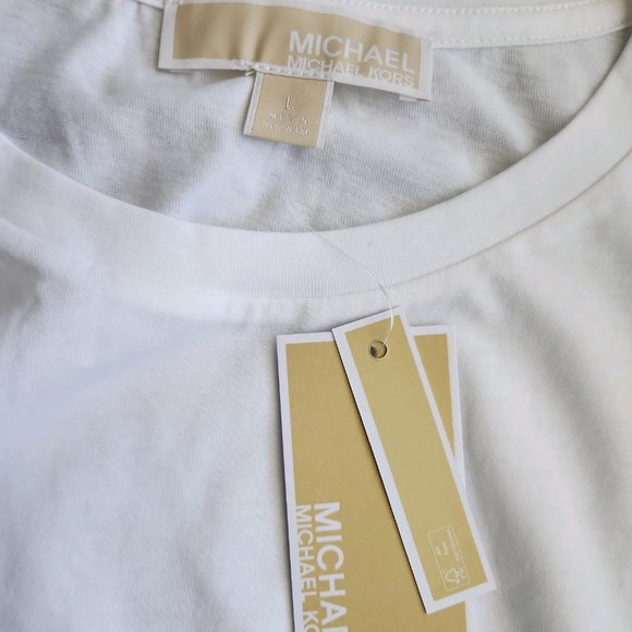 NWT Logo Tape Organic Cotton Ruched Top - Picture 8 of 9